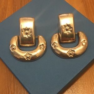 Vintage Sterling Silver Western Buckle Earrings